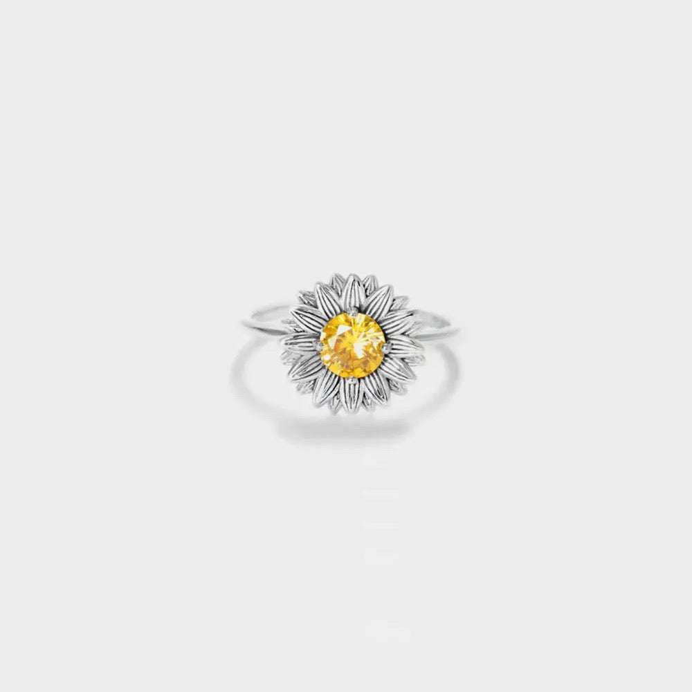 SunshinePetals Zircon Sterling Silver Ring✨